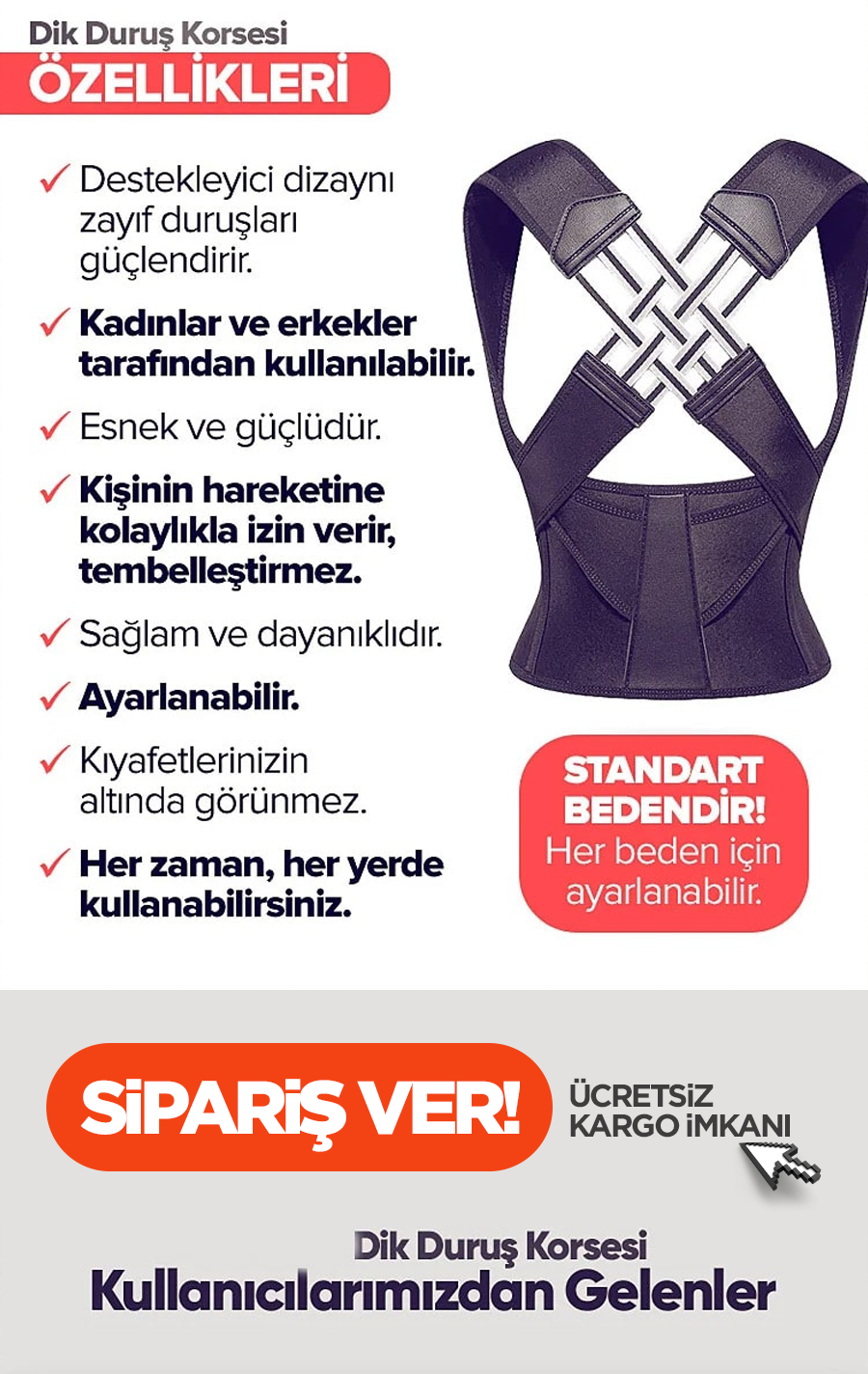  Kaliteli Dik Duruş Korsesi Özellikleri